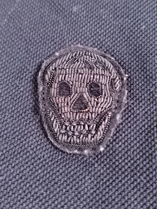 Alexander McQueen Black Polo Shirt with Skull Embroidery - Picture 9 of 11